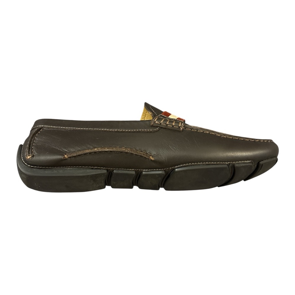 Bally Black Leather Loafers with Red Stripes - Picture 4 of 14